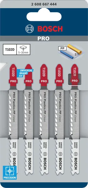 PRO Plastics PP clean T102D list ubodne testere 100 mm, 5 kom 2608667444