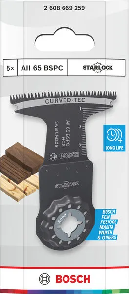 List testere za sečenje drveta AII 65 BSPC, Starlock, 65×40 mm, 5 delova 2608669259
