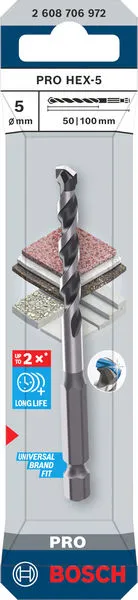 PRO HEX-5 burgija, 5×50×100 mm 2608706972