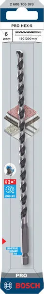 PRO HEX-5 burgija, 6×150×200 mm 2608706978