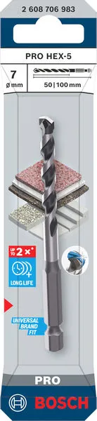 PRO HEX-5 burgija, 7×50×100 mm 2608706983