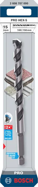 PRO HEX-5 burgija, 15×100x150 mm 2608707000