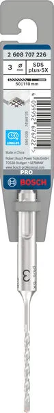 PRO SDS plus-5X burgija za udarne bušilice, 3×50×100 mm 2608707226