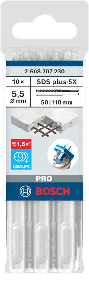 PRO SDS plus-5X burgija za udarne bušilice, 5,5×50×110 mm 2608707230