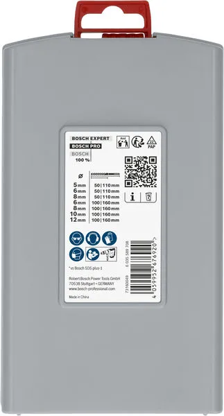 Komplet PRO SDS plus-5X burgija za udarne bušilice od 5/6/8/6/8/10/12 mm, 7 delova 2608707246
