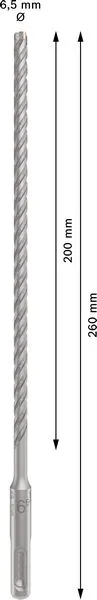 PRO SDS plus-5X burgija za udarne bušilice 6,5×200×260 mm 2608833784