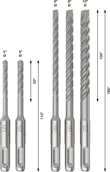 Set PRO SDS plus-5X burgija za udarne bušilice 5/6/6/8/10 mm, 5 kom 2608833910