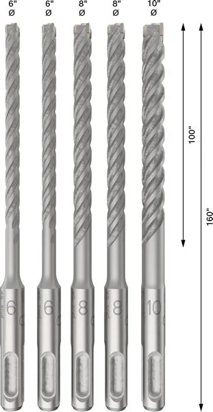 PRO SDS plus-5X set burgija za udarne bušilice 6/6/8/8/10 mm, 5 kom 2608833911