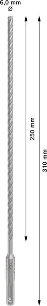 PRO SDS plus-5X burgija za udarne bušilice 6×250×310 mm 2608836612