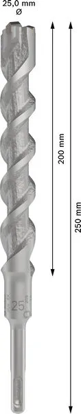 PRO SDS plus-5X burgija za udarne bušilice, 25×200×250 mm 2608836649