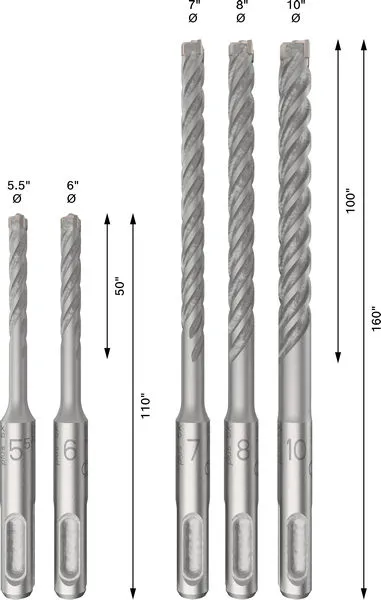 PRO SDS plus-5X set burgija za udarne bušilice, 5.5/6/7/8/10 mm, 5 kom. 2608837138