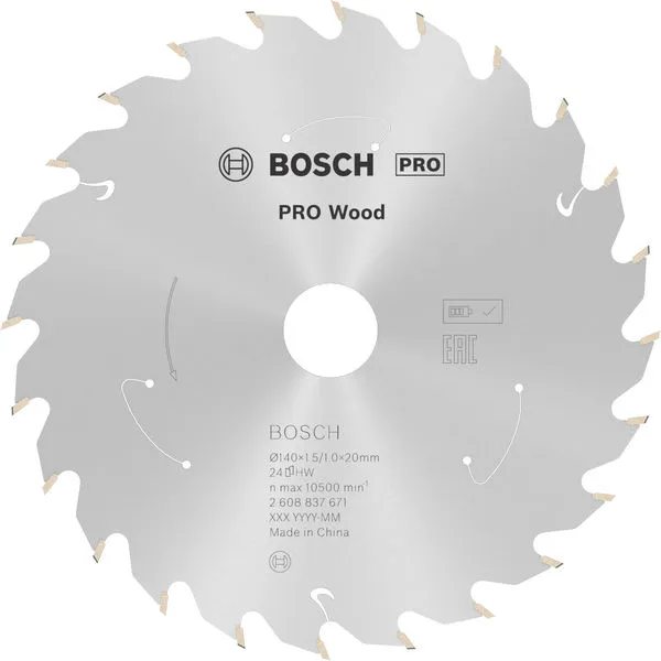 Bosch PRO Wood list akumulatorske kružne testere, 140×1,5×20 mm, T24 2608837671