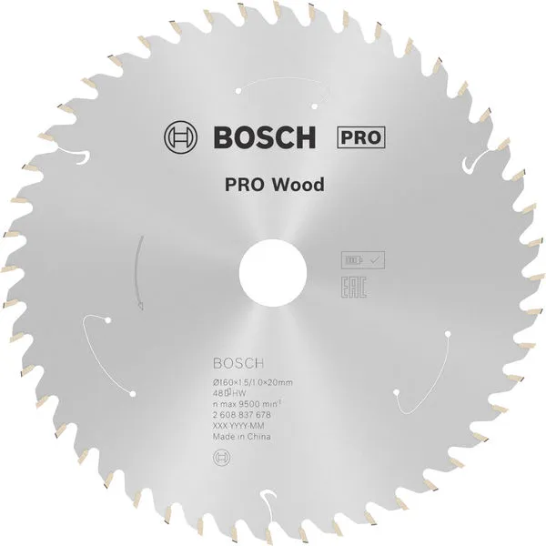 Bosch PRO Wood list akumulatorske kružne testere, 160×1,5×20 mm, T48 2608837678