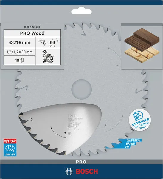 PRO Wood list akumulatorske kružne testere 216×1,7×30 mm, T48 2608837723