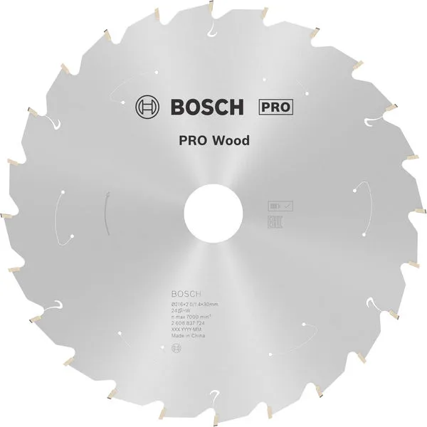 Bosch PRO Wood list akumulatorske kružne testere 216×1,7×30 mm, T24 2608837724