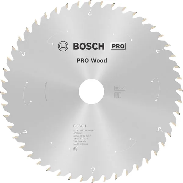 Bosch PRO Wood list akumulatorske kružne testere 216×1,7×30 mm, T48 2608837726