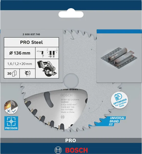 PRO Steel cordless list kružne testere 136×1,6×20 mm 2608837746