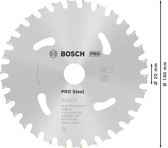 PRO Steel cordless list kružne testere 140×1,6×20 mm 2608837747