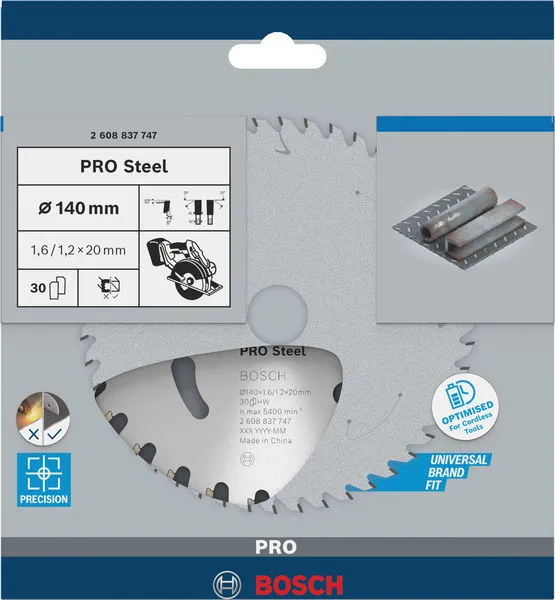 PRO Steel cordless list kružne testere 140×1,6×20 mm 2608837747