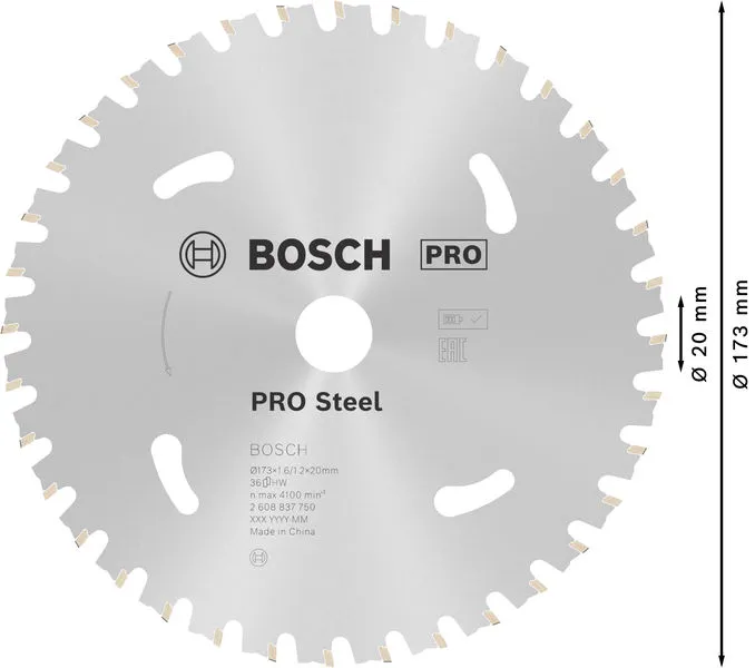PRO Steel cordless list kružne testere 173×1,6×20 mm 2608837750