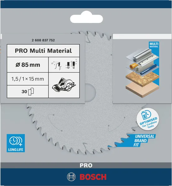 PRO Multi Material cordless list kružne testere za drvo 85×1,5×15 mm 2608837752