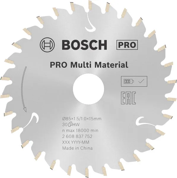 Bosch PRO Multi Material cordless list kružne testere za drvo 85×1,5×15 mm 2608837752