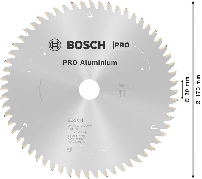 PRO Aluminium cordless list kružne testere 173×1,8×20 mm 2608837759