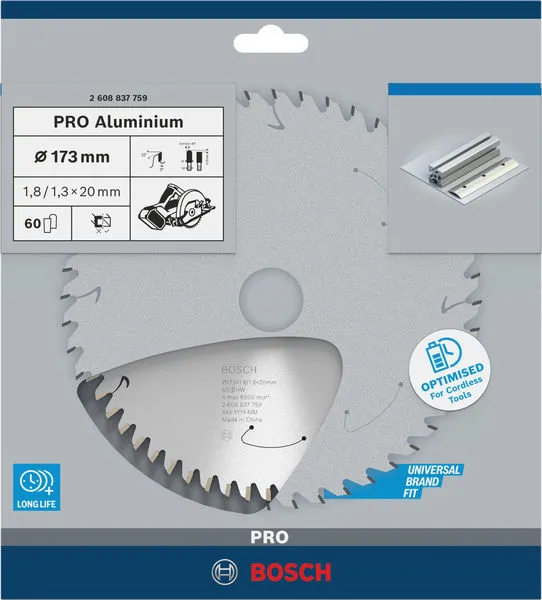 PRO Aluminium cordless list kružne testere 173×1,8×20 mm 2608837759