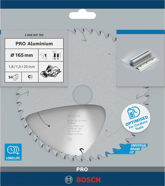 PRO Aluminium cordless list kružne testere 165×1,8×20 mm 2608837763