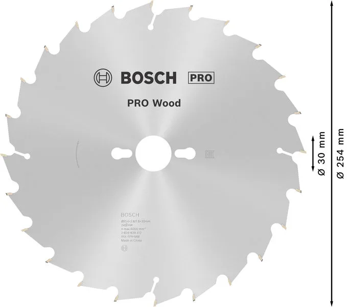 PRO Wood list kružne testere, 254×2,8×30 mm, T24 2608838412