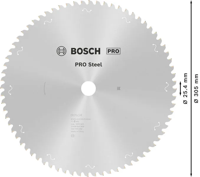 PRO Steel list kružne testere sa kablom, 305×2,2×25,4 mm, T72 2608844869