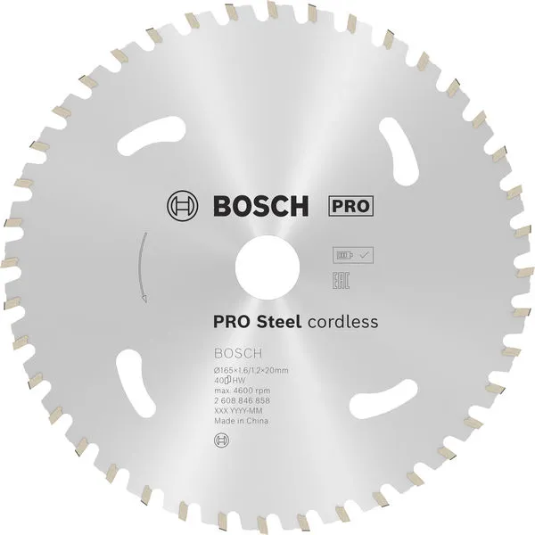 Bosch PRO Steel aku list kružne testere, 165×1,6×20 mm 2608846858