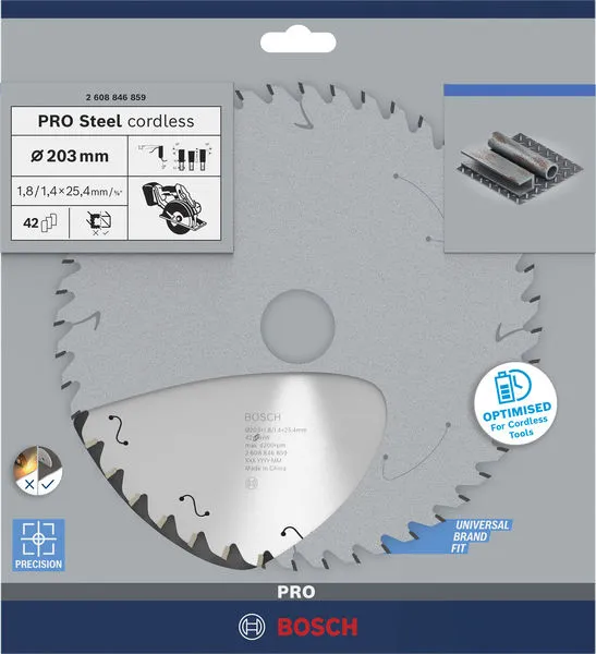 PRO Steel aku list kružne testere, 203×1,8×25,4 mm 2608846859