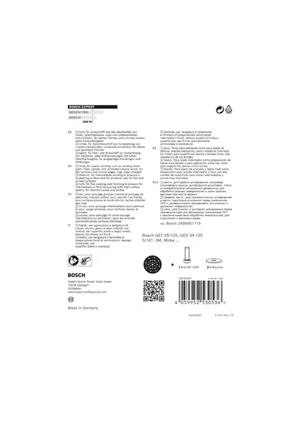 EXPERT Multihole univerzalni brusni disk 125 mm, meki 2608900003
