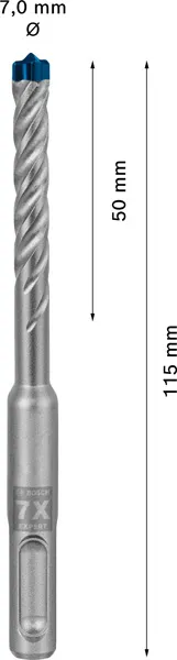 EXPERT SDS plus-7X burgija za udarne bušilice od 7 x 50 x 115 mm 2608900083