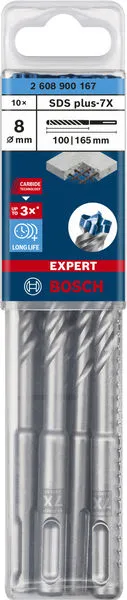 EXPERT SDS plus-7X burgija za udarne bušilice od 8 x 100 x 165 mm, 10 delova 2608900167