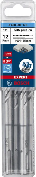 EXPERT SDS plus-7X burgija za udarne bušilice od 12 x 100 x 165 mm, 10 delova 2608900173
