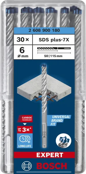 EXPERT SDS plus-7X burgija za udarne bušilice od 6 x 50 x 115 mm, 30 delova 2608900180