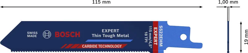 EXPERT „Thin Tough Metal“ S 522 EHM list univerzalne testere 1 deo 2608900359