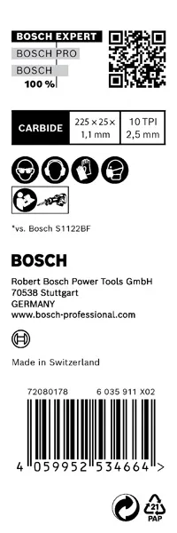 EXPERT „Medium-Thick Tough Metal“ S 1155 HHM list univerzalne testere 10 delova 2608900376