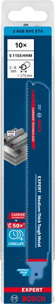 EXPERT „Medium-Thick Tough Metal“ S 1155 HHM list univerzalne testere 10 delova 2608900376
