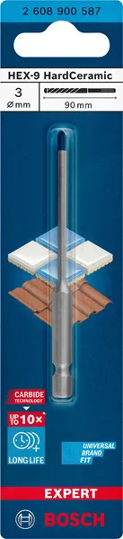 EXPERT HEX-9 Hard Ceramic burgija (3×90 mm) 2608900587
