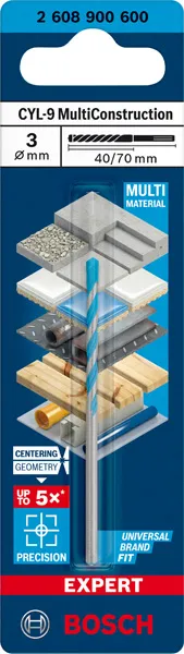 EXPERT CYL-9 MultiConstruction burgija od 3x40x70 mm 2608900600