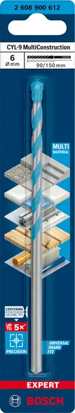 EXPERT CYL-9 MultiConstruction burgija od 6 x 90 x 150 mm 2608900612