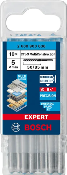 EXPERT CYL-9 MultiConstruction burgija od 5 x 50 x 85 mm, 10 delova 2608900638