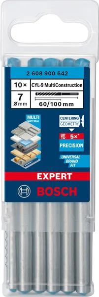 EXPERT CYL-9 MultiConstruction burgija od 7 x 60 x 100 mm, 10 delova 2608900642