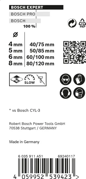 Komplet EXPERT MultiConstruction CYL-9 burgija od 4/5/6/8 mm, 4 dela 2608900649
