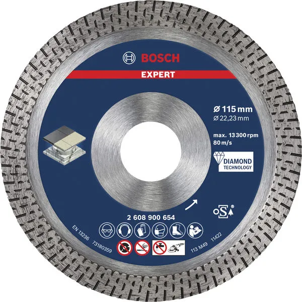 Bosch EXPERT HardCeramic dijamantska rezna ploča od 115x22,23x1,4x10 mm 2608900654