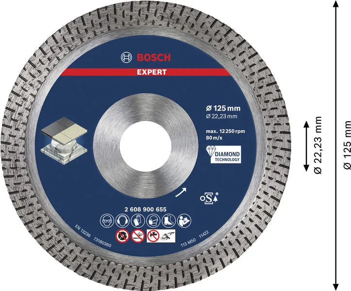 EXPERT HardCeramic dijamantska rezna ploča od 125 x 22,23 x 1,4 x 10 mm 2608900655