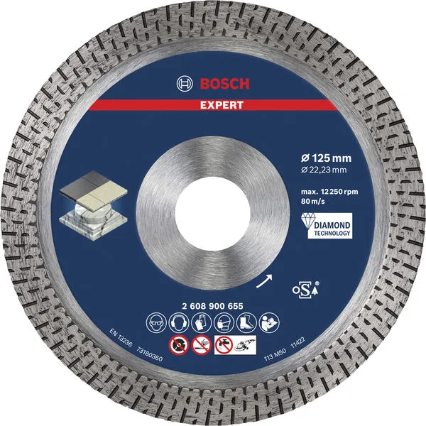 Bosch EXPERT HardCeramic dijamantska rezna ploča od 125 x 22,23 x 1,4 x 10 mm 2608900655